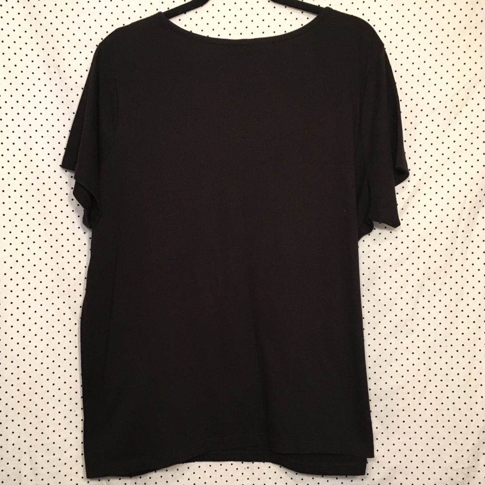 Embellished Short Sleeve V Neck Cotton Top - Picture 3 of 5